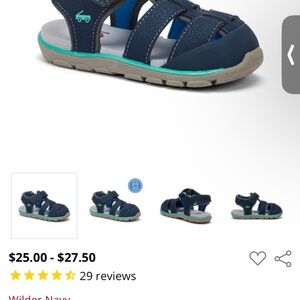 See Kai Run Blue and Gray Sandals with Closed Toe and Velcro Straps